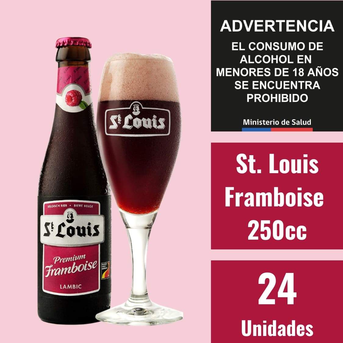 St Louis Premium Framboise 250 ml Caja 24 Cervezas