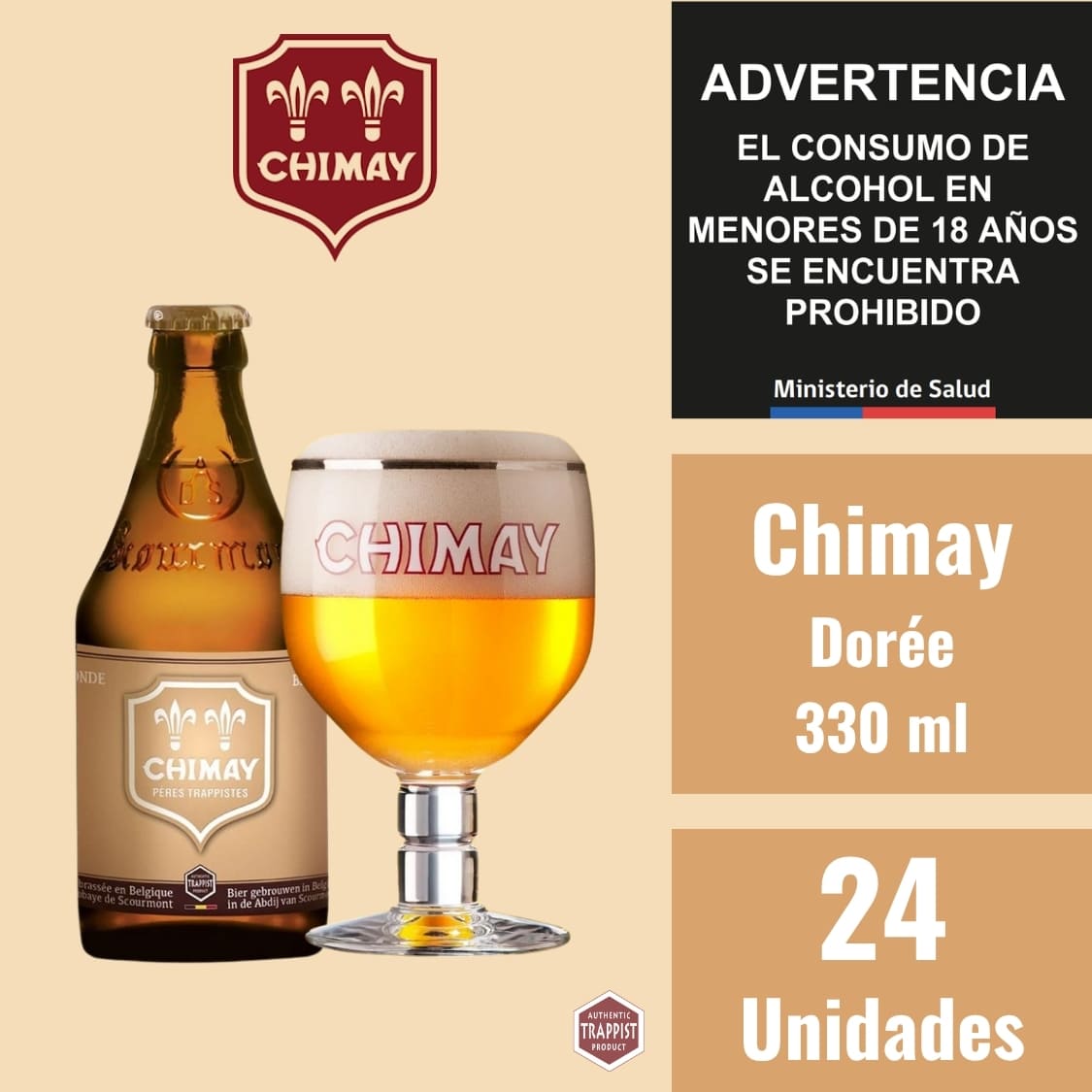 Chimay Dorée 330 ml Caja 24 Cervezas