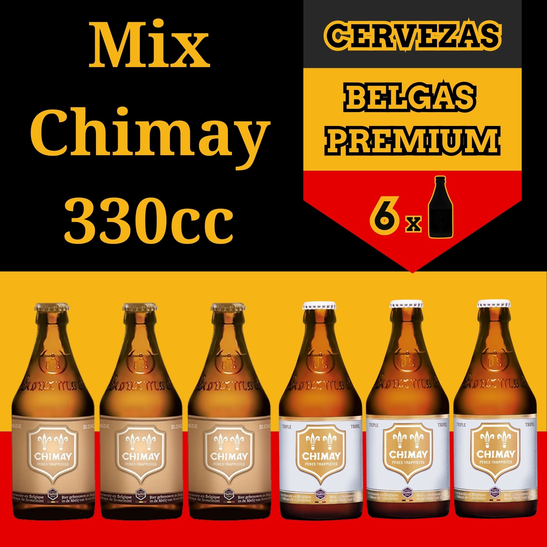 Mix Chimay 330cc Caja 6 Cervezas