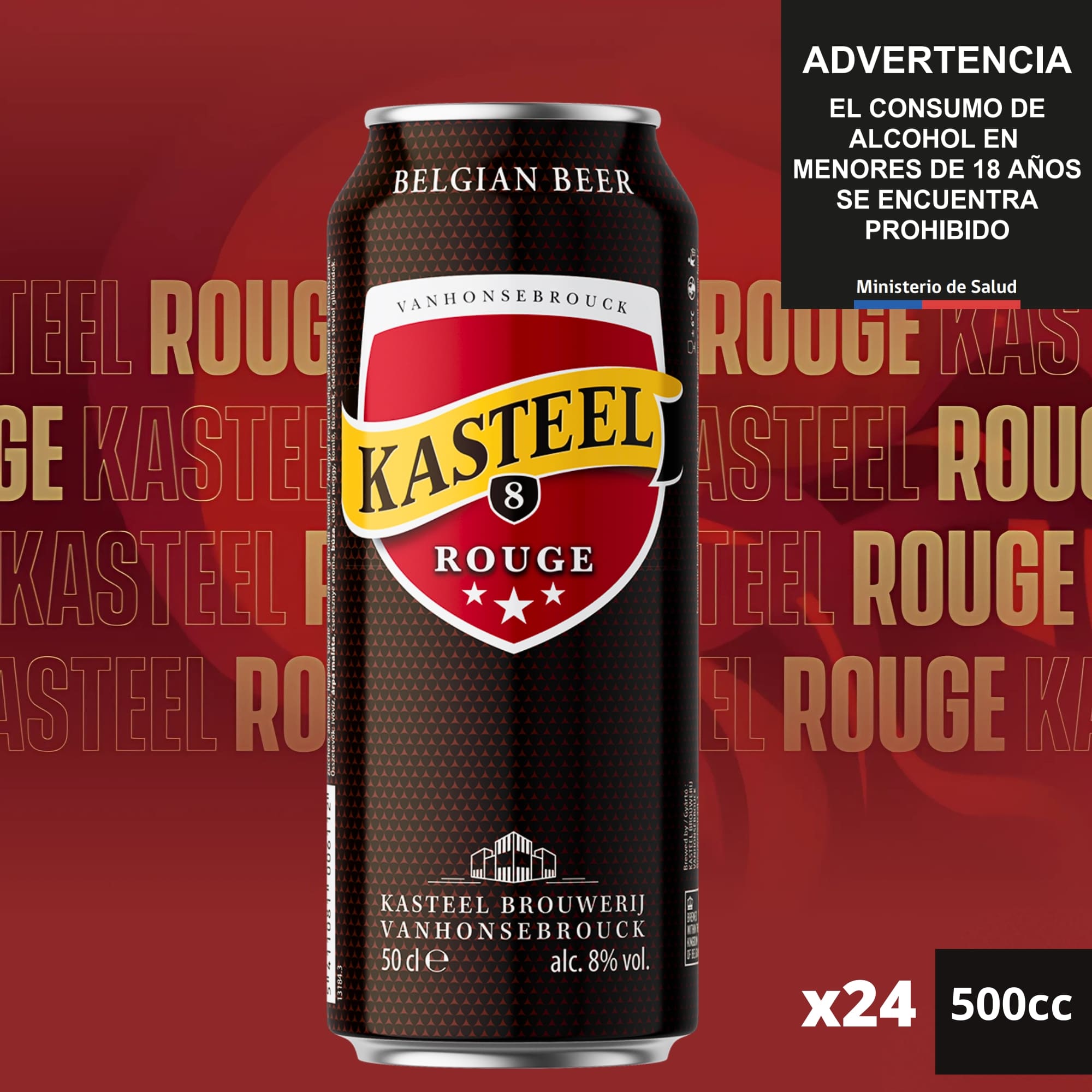 Kasteel Rouge Lata 500cc Caja 24 Cervezas