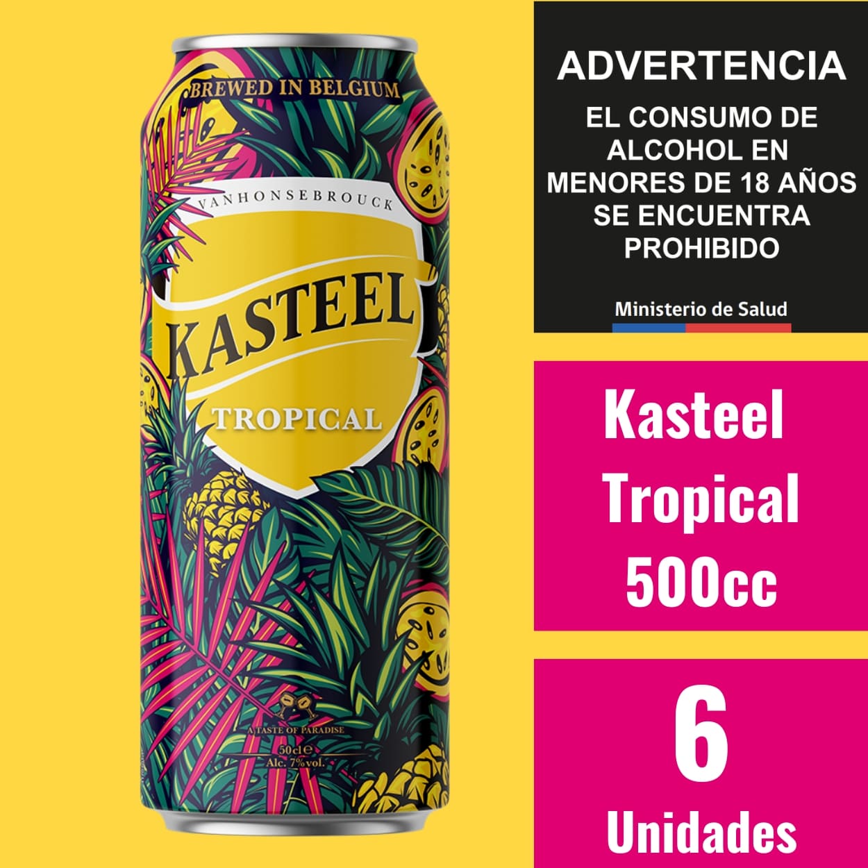 Kasteel Tropical Lata 500cc Caja 6 unidades