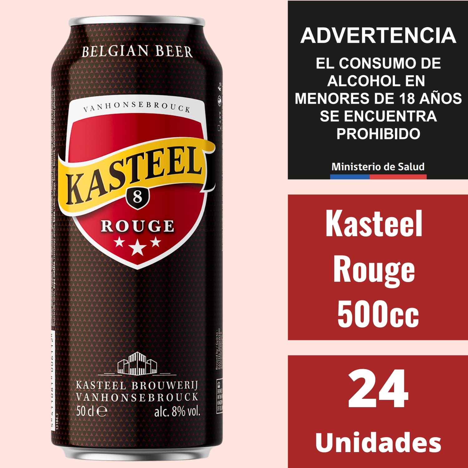 Kasteel Rouge Lata 500cc Caja 24 Cervezas