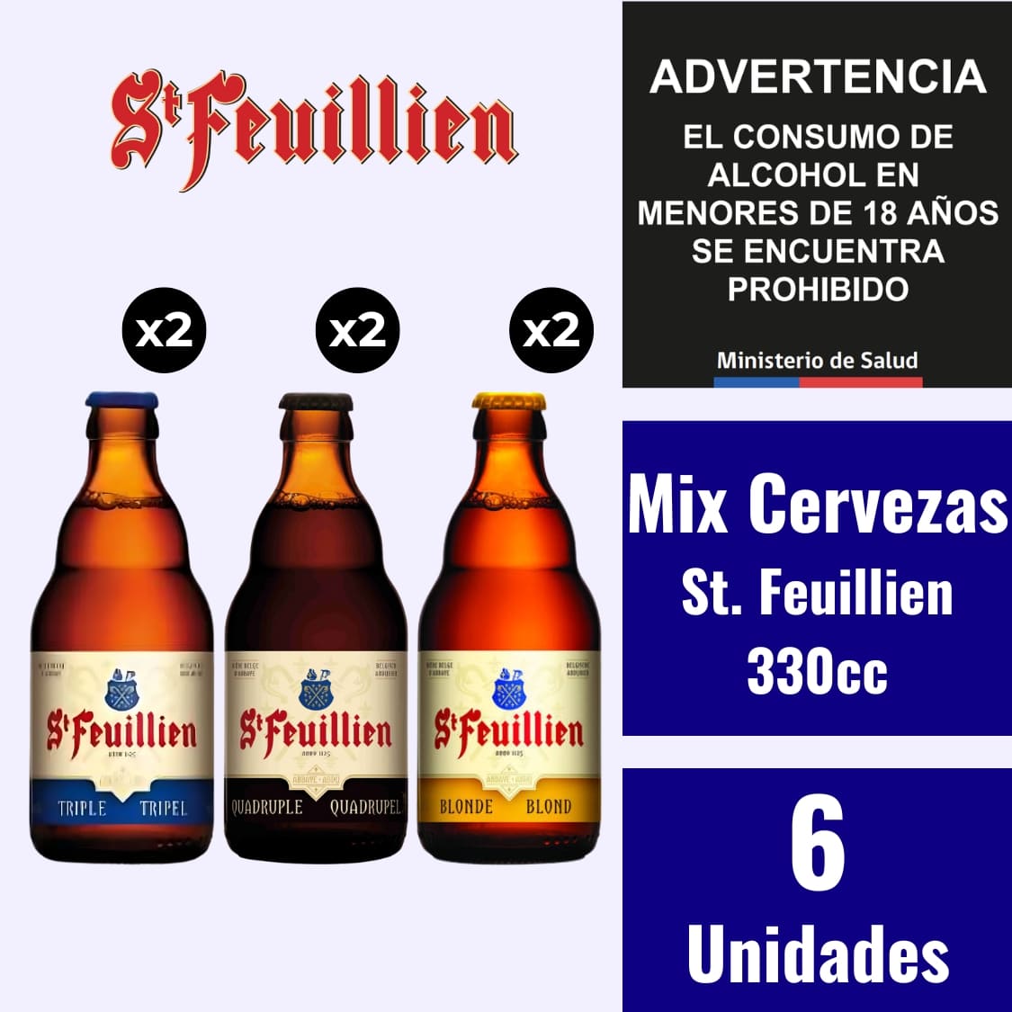 Mix Cervezas St. Feuillien 330cc - Caja 6 Unidades