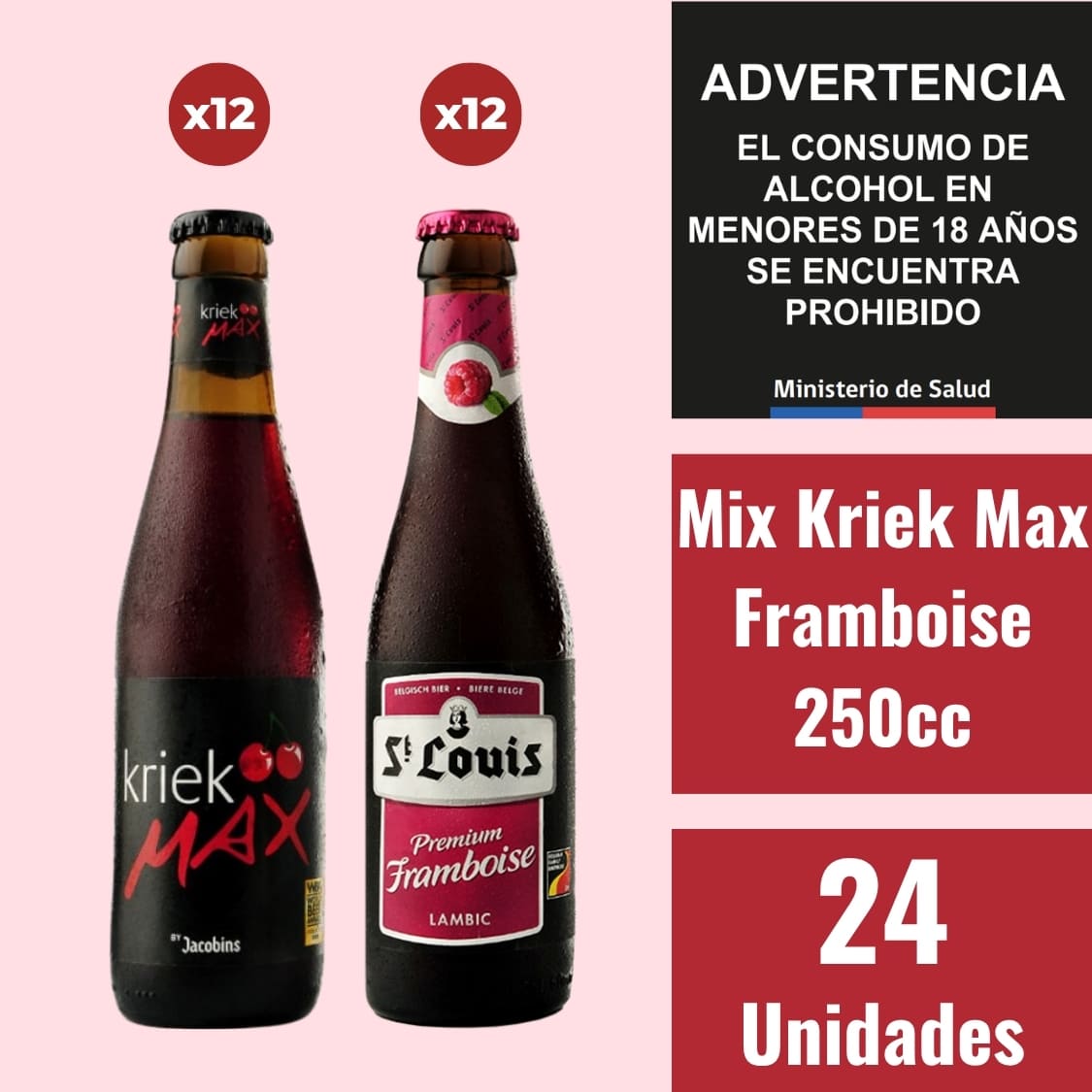 Mix Kriek Max-Framboise - Caja 24 Cervezas