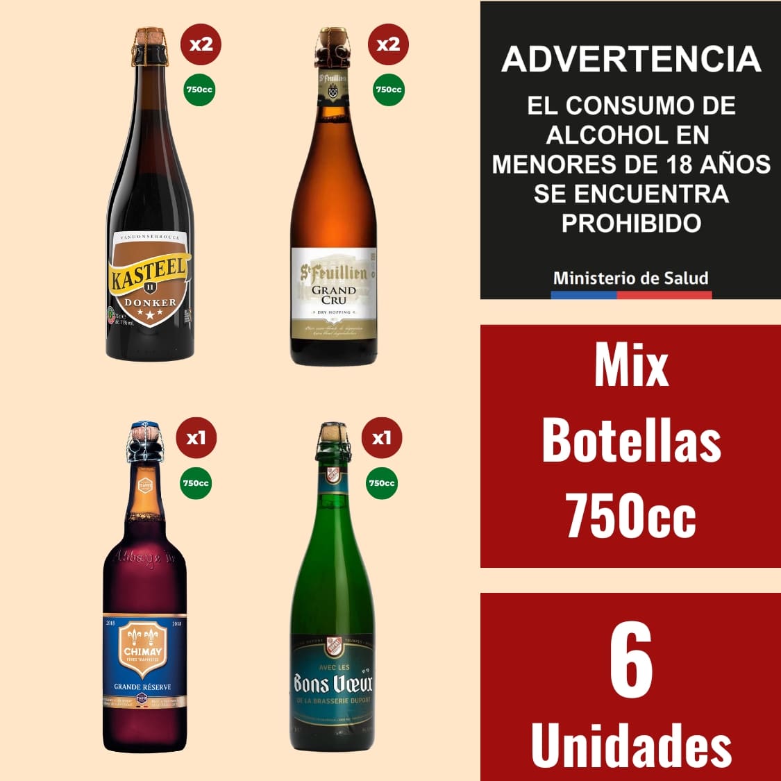 Mix 6 Cervezas Belgas Premium 750cc – Edición Degustación