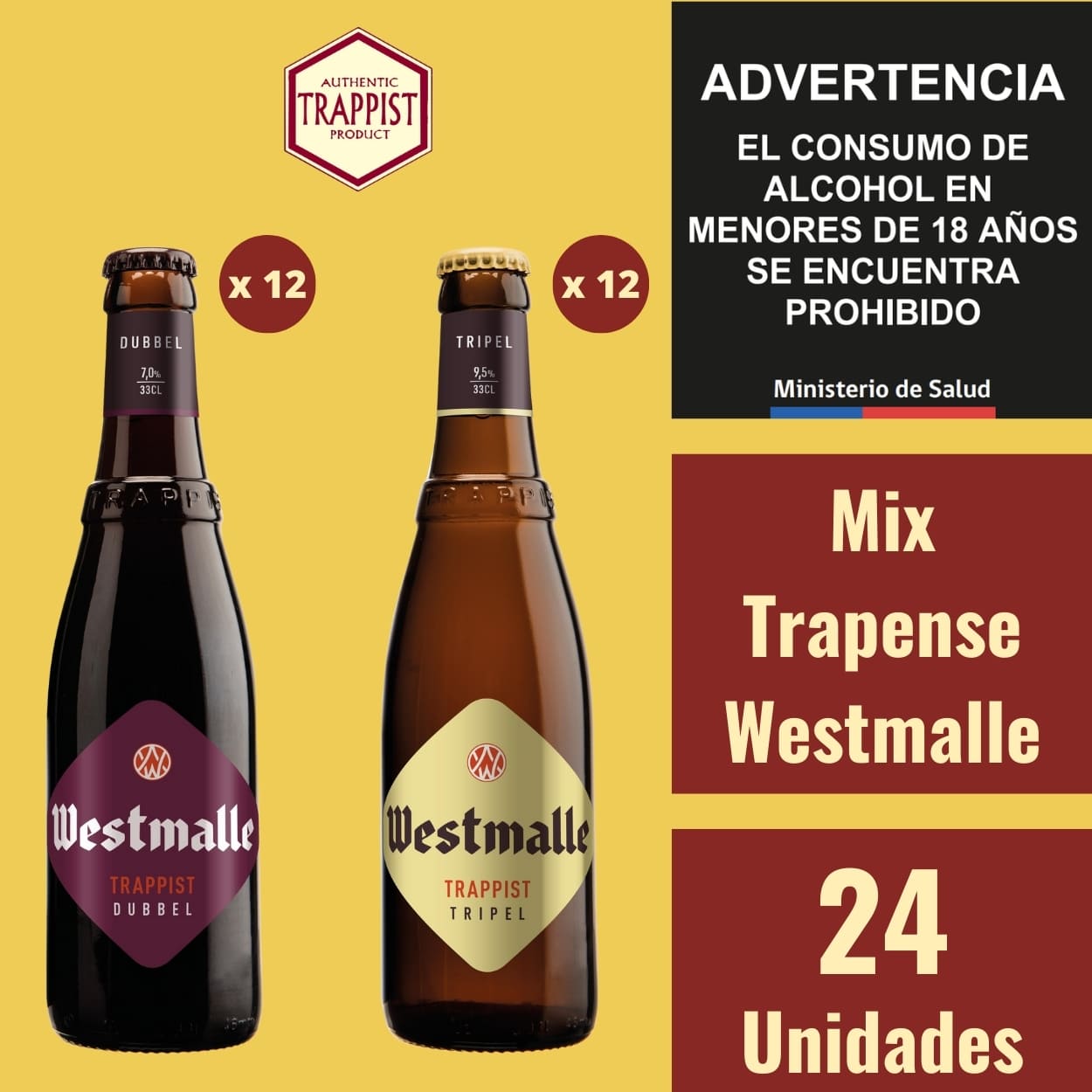 Mix Westmalle 330 ml Caja 24 Cervezas