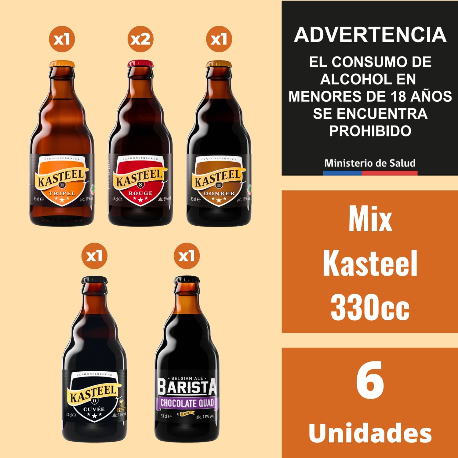 Mix Kasteel 330cc Caja 6 Und.