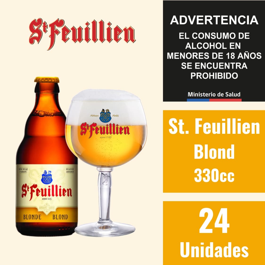 St. Feuillien Blond 330cc Caja 24 Unidades